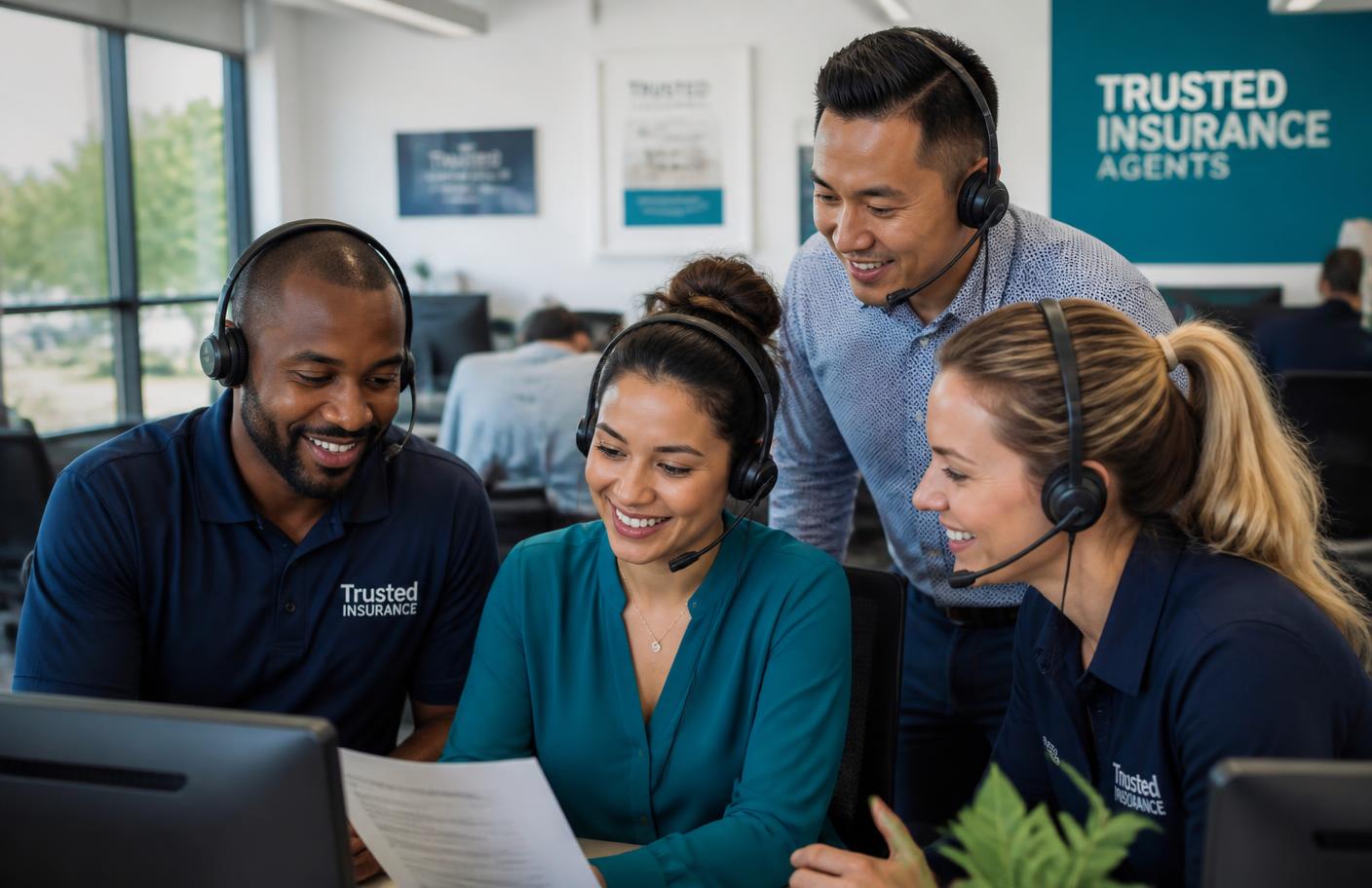 EnsureToday licensed insurance agents working together in the office